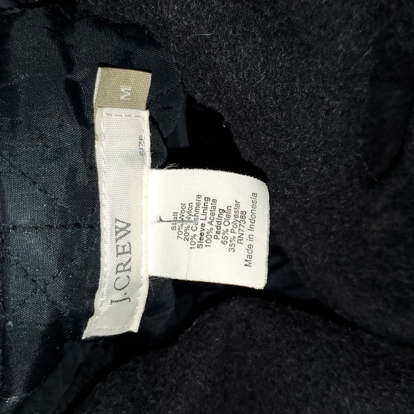 J Crew size Medium charcoal dock peacoat wool/cashmere blend with thinsulate - Picture 3 of 5